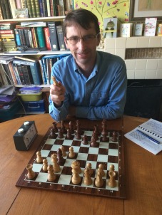Bob Samuels playing chess